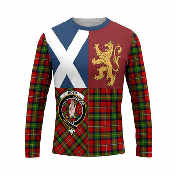Boyd Crest Tartan Long Sleeve T-Shirt with Lion Rampant Saltire Style