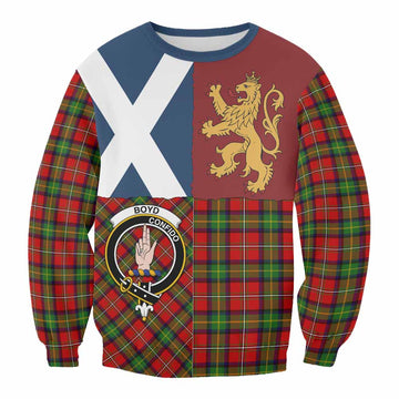 Boyd Crest Tartan Sweatshirt with Lion Rampant Saltire Style