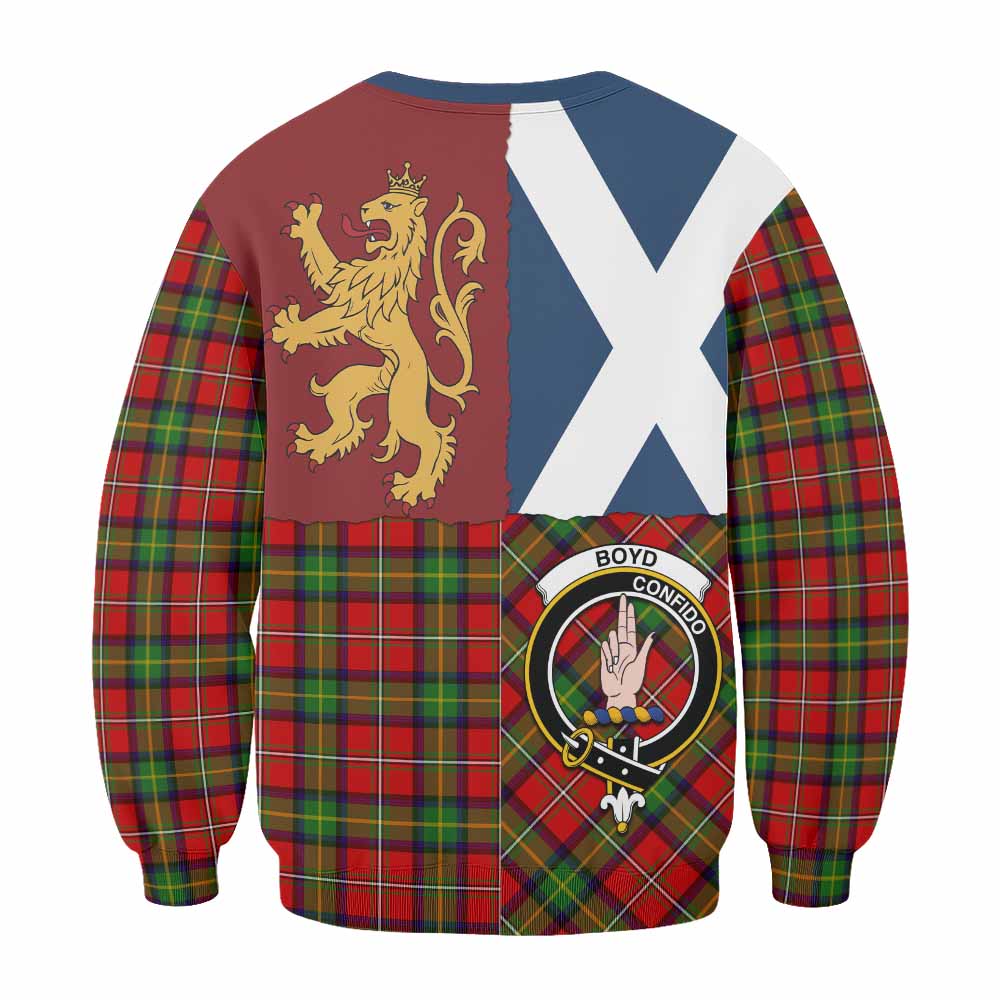Boyd Crest Tartan Sweatshirt with Lion Rampant Saltire Style