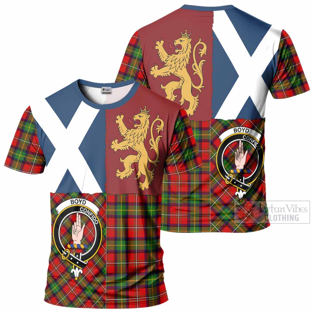 Boyd Crest Tartan T-Shirt with Lion Rampant Saltire Style