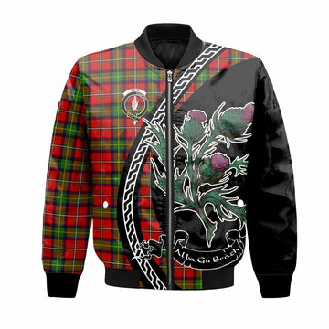 Boyd Family Crest Tartan Bomber Jacket Alba Thistle Inspired