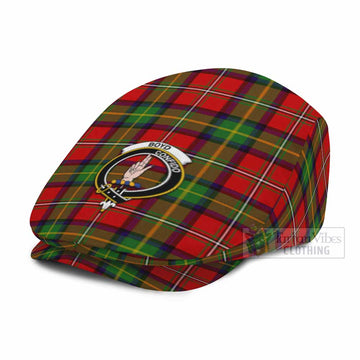Boyd Family Crest Tartan Jeff Cap, Tartan Flat Cap