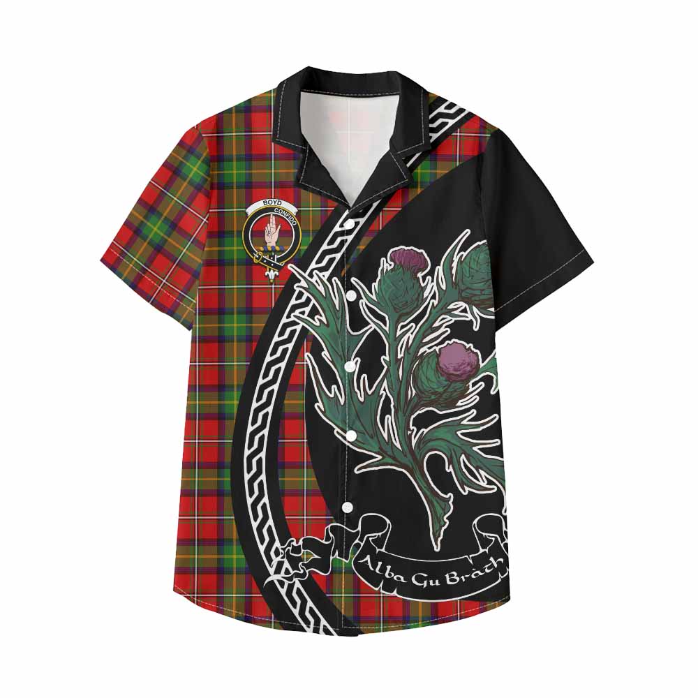 Boyd Family Crest Tartan Kid Hawaiian Shirt Alba Thistle Inspired - Tartan Vibes Clothing