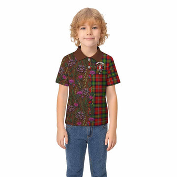 Boyd Family Crest Tartan Kid Polo Shirt Scottish Thistle Flower Pattern Half Style