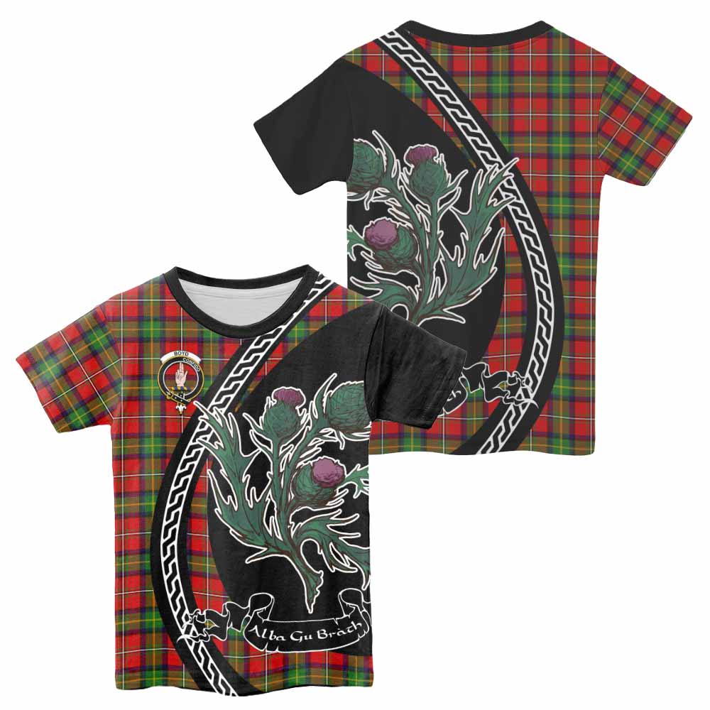 Boyd Family Crest Tartan Kid T-shirt Alba Thistle Inspired - Tartan Vibes Clothing