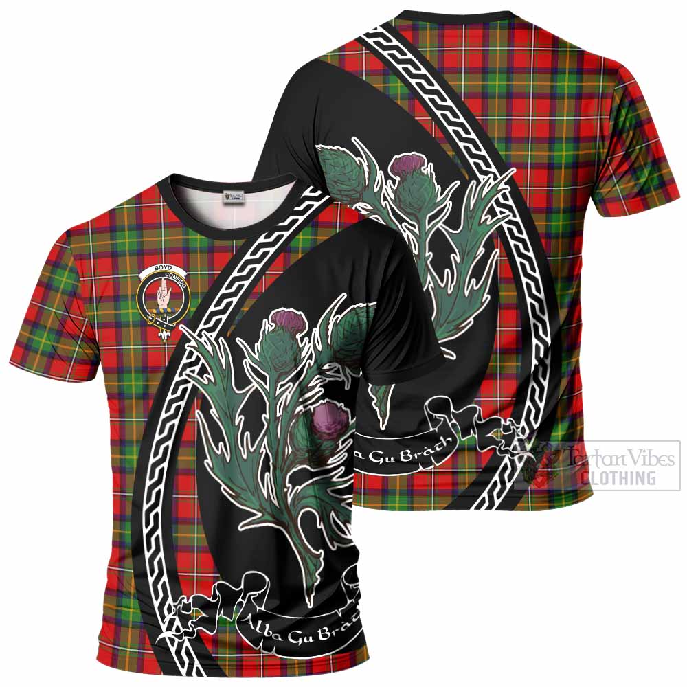 Boyd Family Crest Tartan T-Shirt Alba Thistle Inspired - Tartan Vibes Clothing