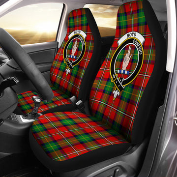 Boyd Modern Tartan Car Seat Cover with Family Crest One Size - Tartanvibesclothing