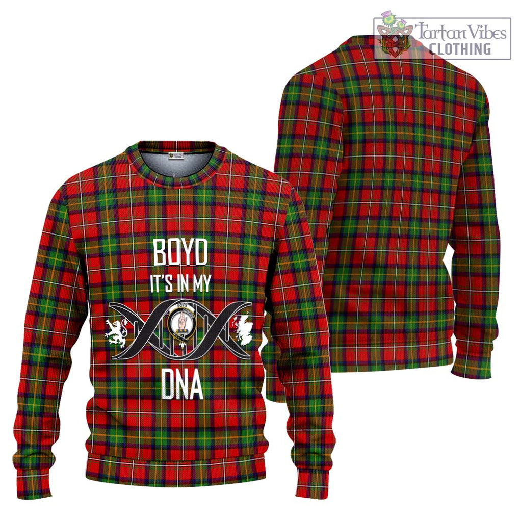 Boyd Tartan Knitted Sweater with Family Crest DNA In Me Style Unisex - Tartanvibesclothing Shop