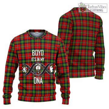 Boyd Tartan Knitted Sweater with Family Crest DNA In Me Style Unisex - Tartanvibesclothing Shop