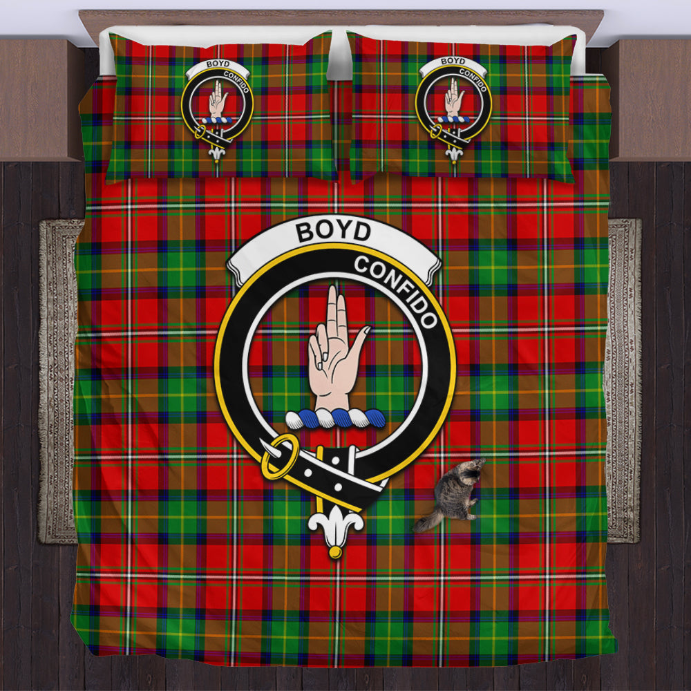 Boyd Tartan Bedding Set with Family Crest US Bedding Set - Tartan Vibes Clothing