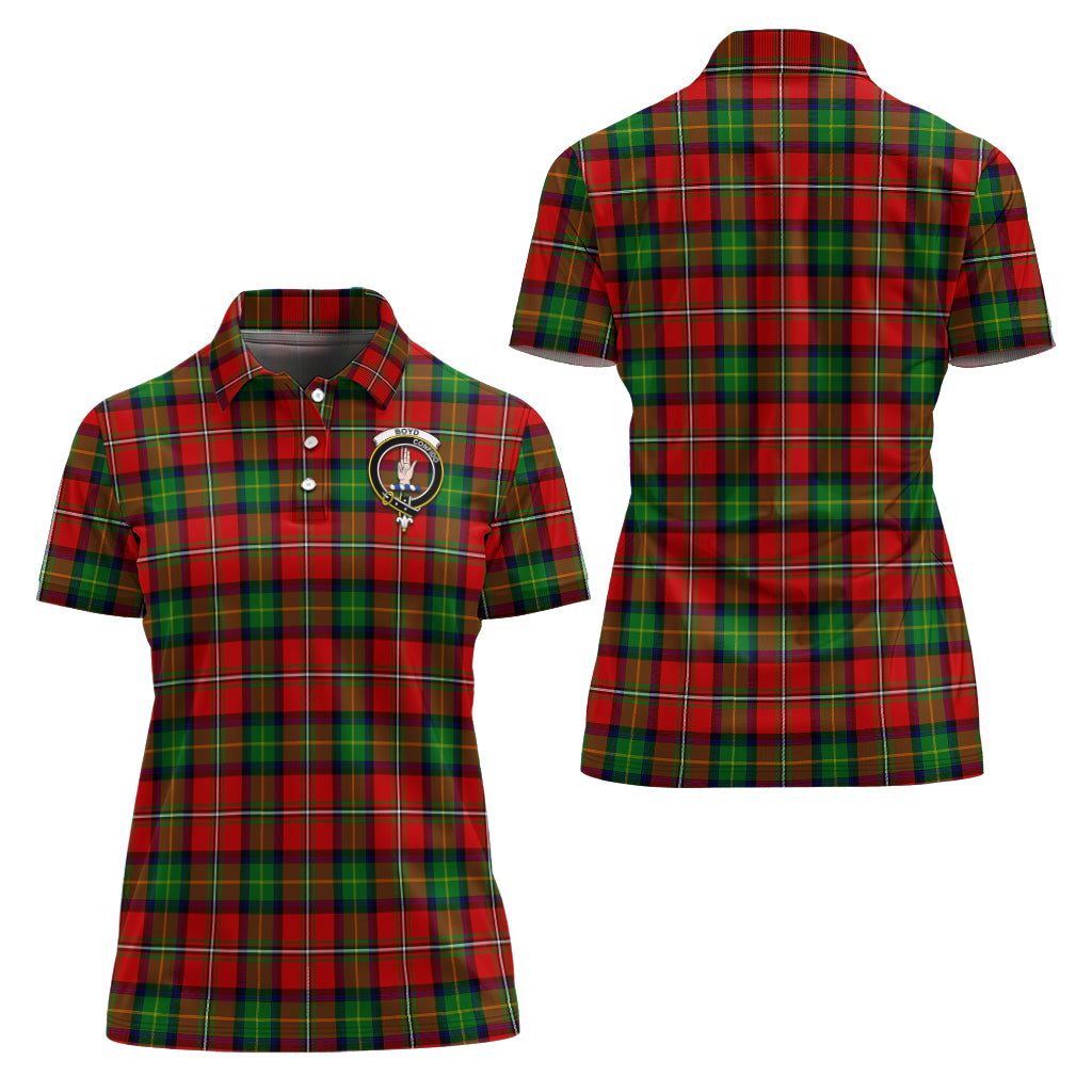 Boyd Modern Tartan Polo Shirt with Family Crest For Women Women - Tartanvibesclothing