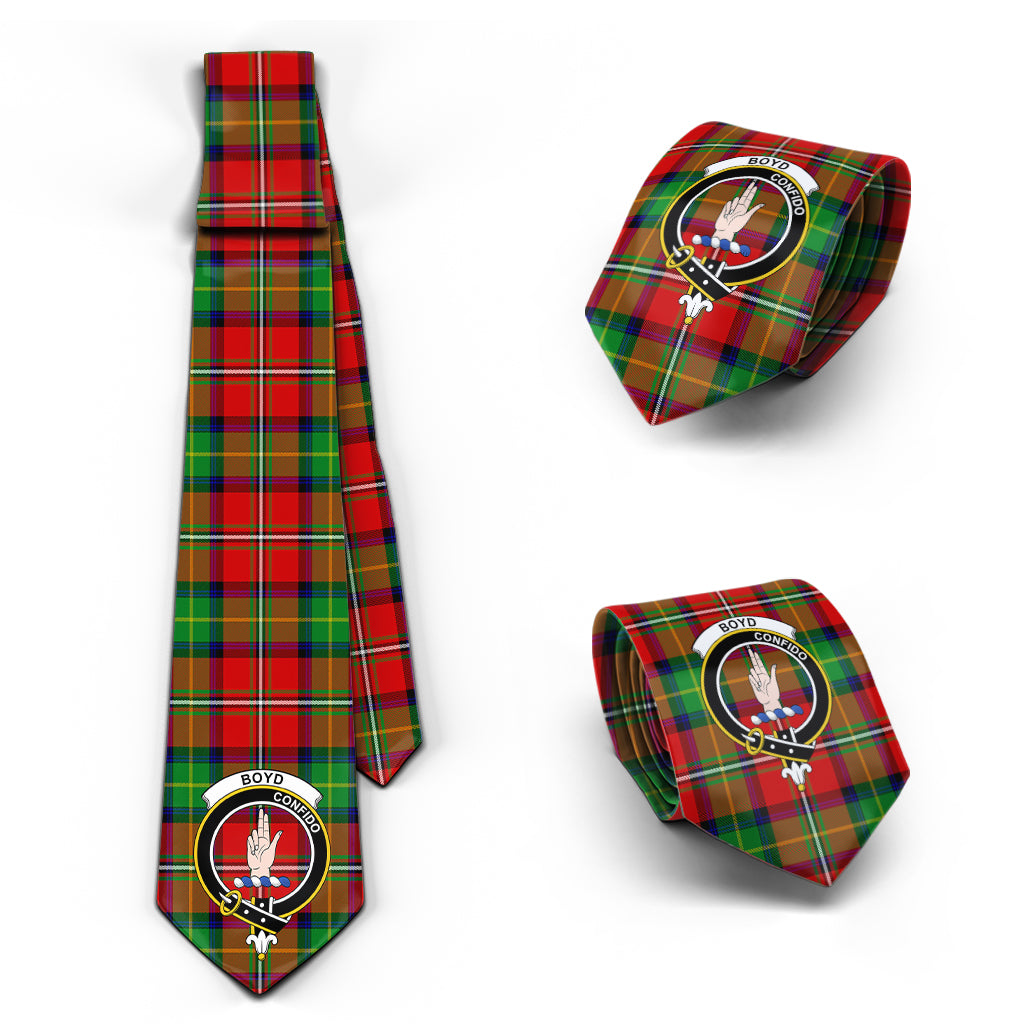 Boyd Modern Tartan Classic Necktie with Family Crest Necktie One Size - Tartanvibesclothing