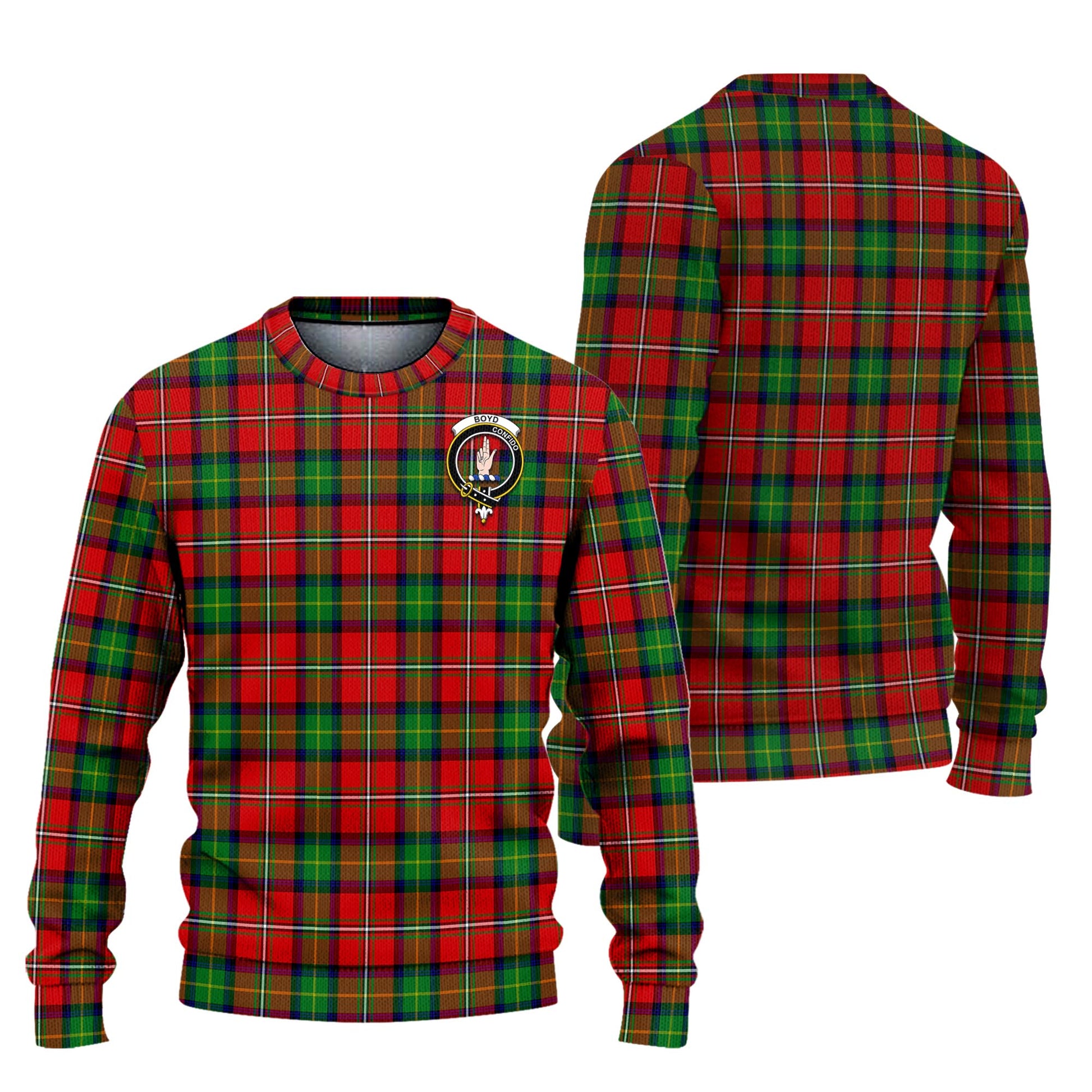 Boyd Modern Tartan Knitted Sweater with Family Crest Unisex - Tartanvibesclothing