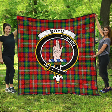 Boyd Modern Tartan Quilt with Family Crest - Tartanvibesclothing
