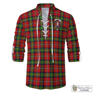 Boyd Modern Tartan Men's Scottish Traditional Jacobite Ghillie Kilt Shirt with Family Crest