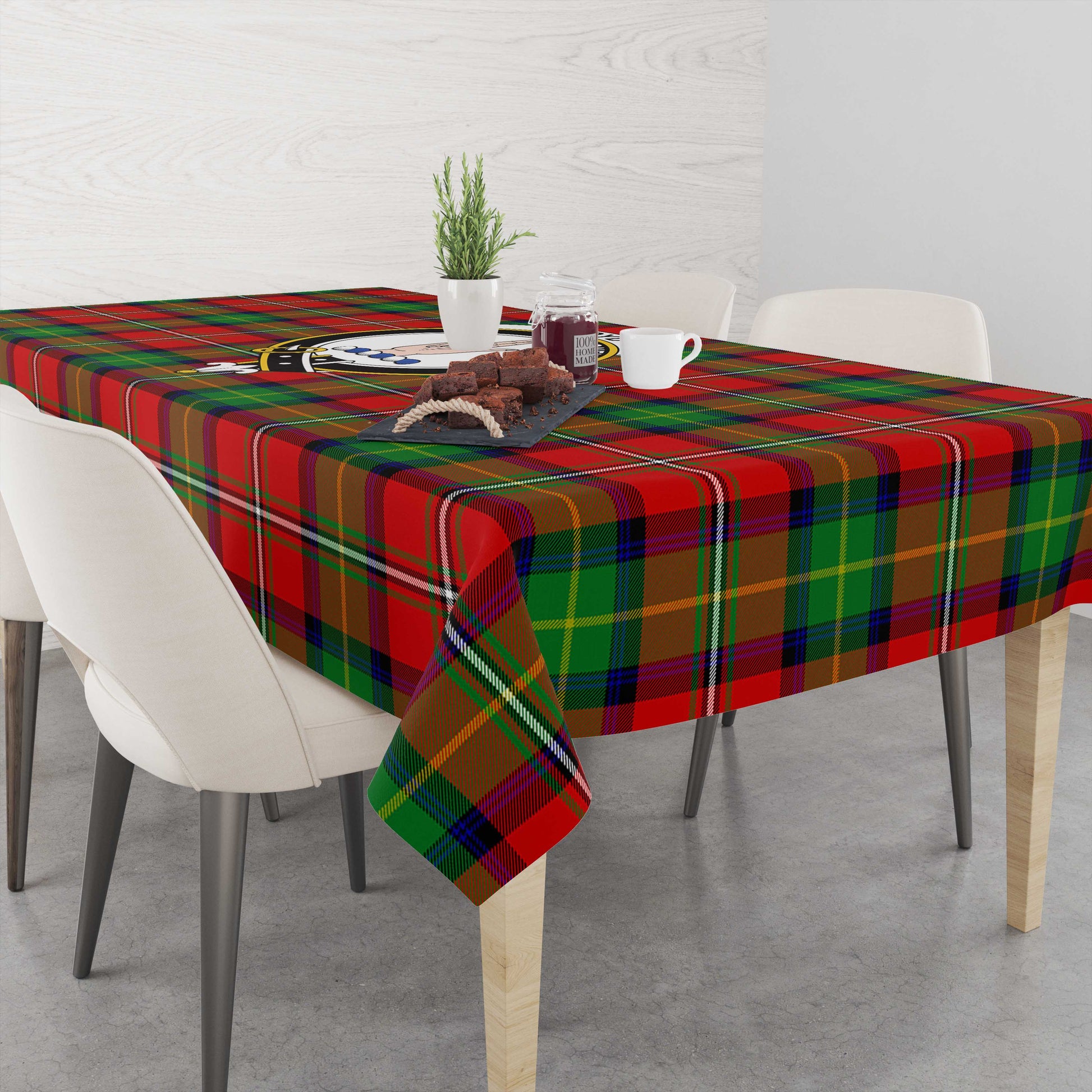 Boyd Modern Tatan Tablecloth with Family Crest - Tartanvibesclothing