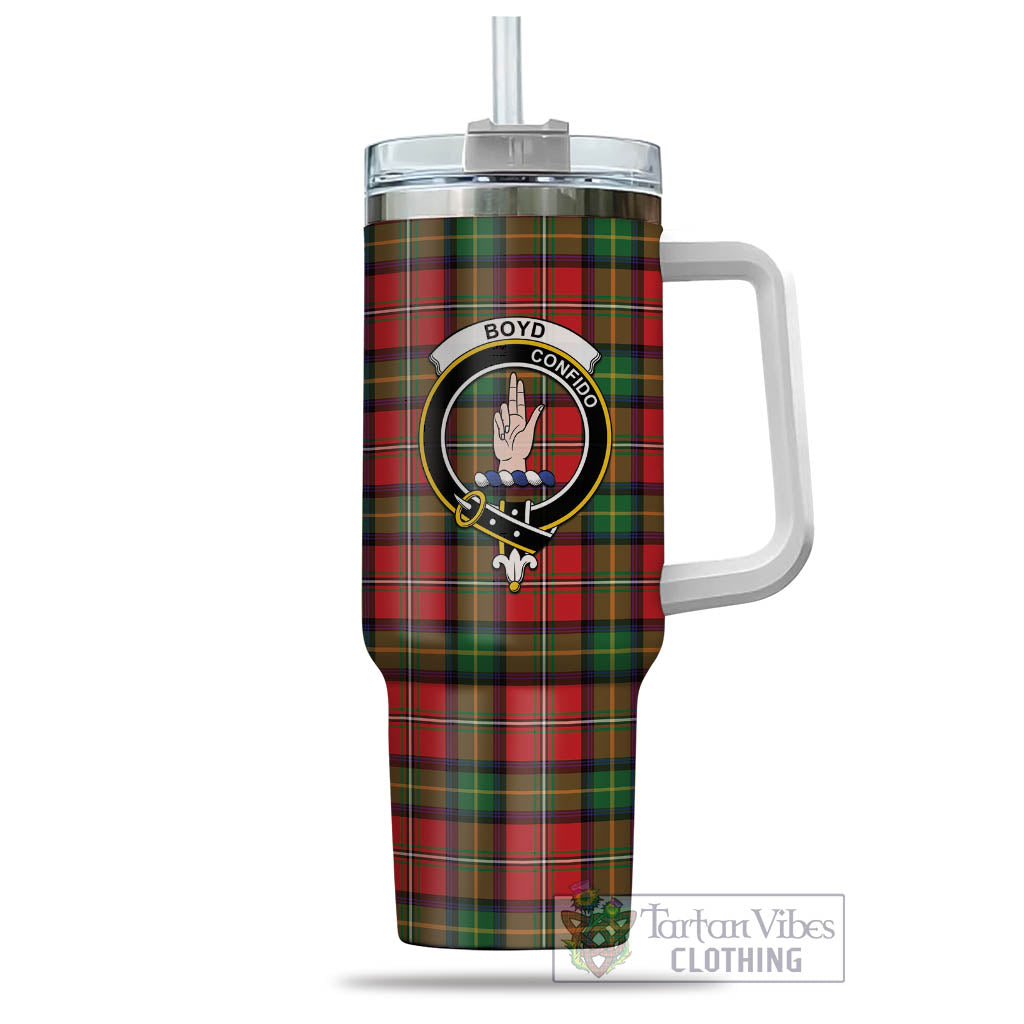 Tartan Vibes Clothing Boyd Modern Tartan and Family Crest Tumbler with Handle