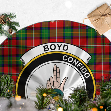 Boyd Modern Tartan Christmas Tree Skirt with Family Crest