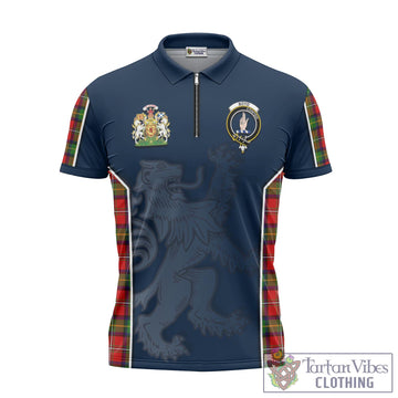 Boyd Modern Tartan Zipper Polo Shirt with Family Crest and Lion Rampant Vibes Sport Style