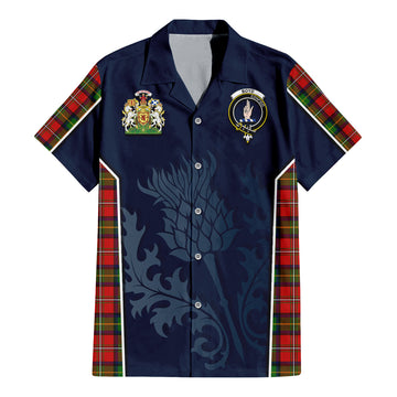 Boyd Tartan Hawaiian Shirt with Family Crest and Scottish Thistle Vibes Sport Style