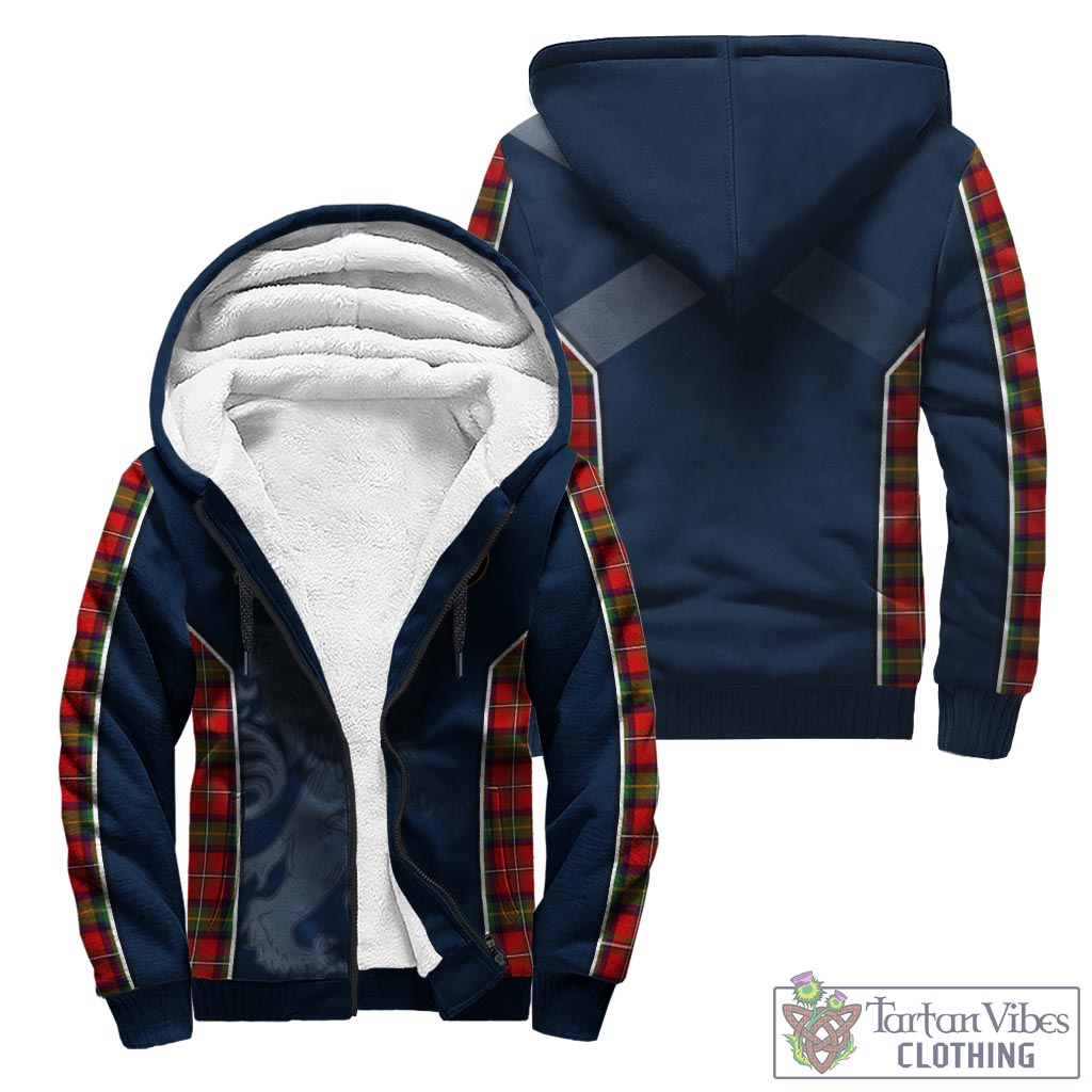 Tartan Vibes Clothing Boyd Modern Tartan Sherpa Hoodie with Family Crest and Lion Rampant Vibes Sport Style