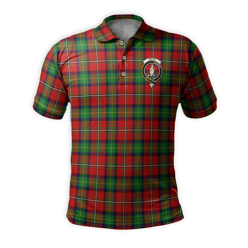 Boyd Modern Tartan Men's Polo Shirt with Family Crest - Tartanvibesclothing