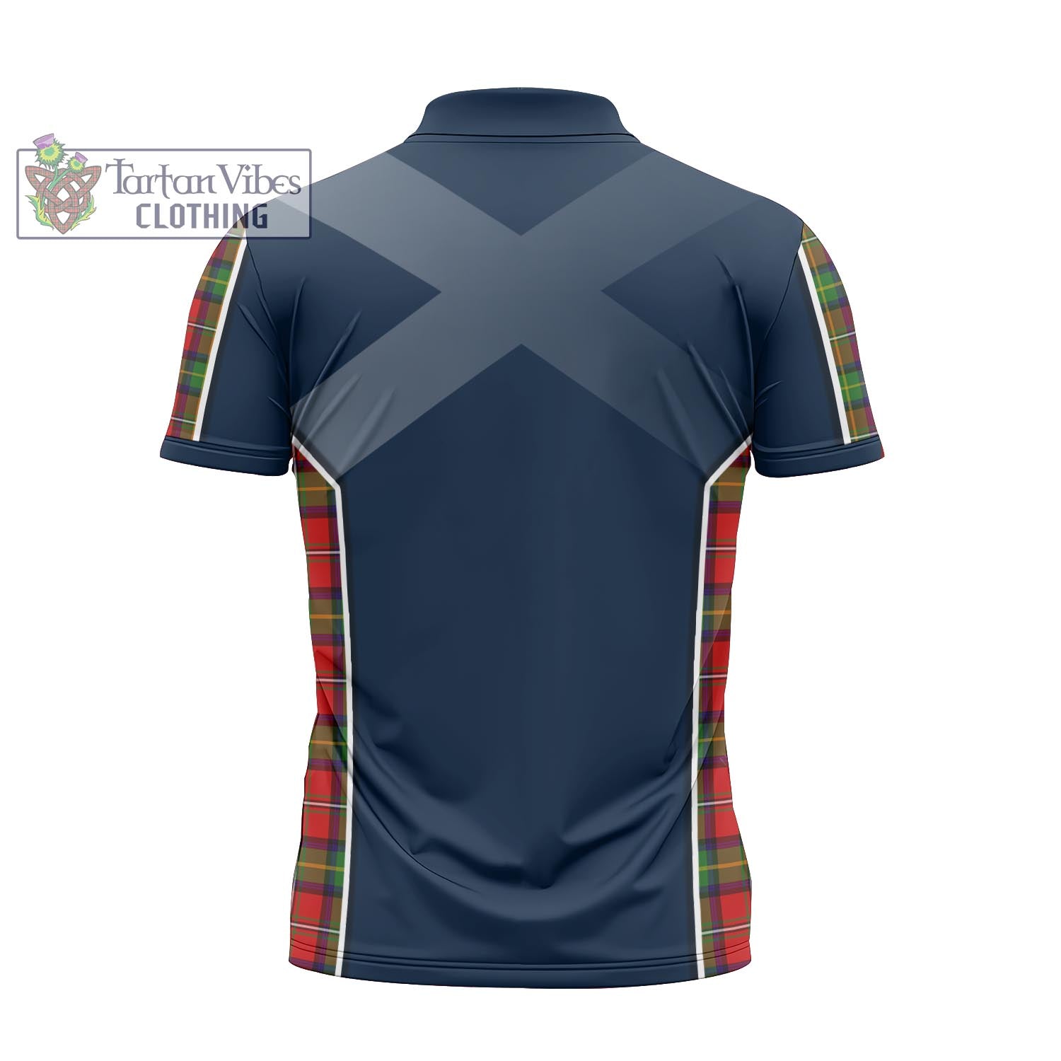 Tartan Vibes Clothing Boyd Modern Tartan Zipper Polo Shirt with Family Crest and Scottish Thistle Vibes Sport Style