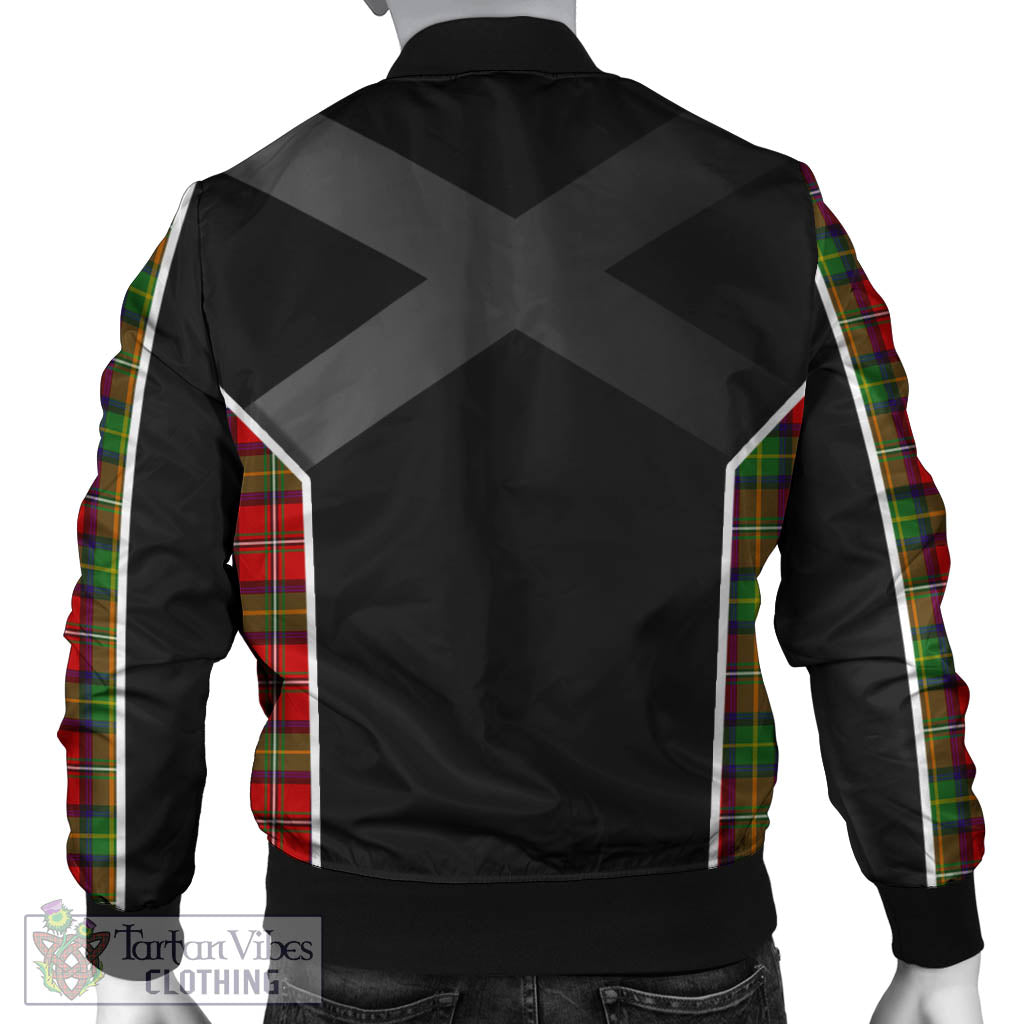 Tartan Vibes Clothing Boyd Modern Tartan Bomber Jacket with Family Crest and Scottish Thistle Vibes Sport Style