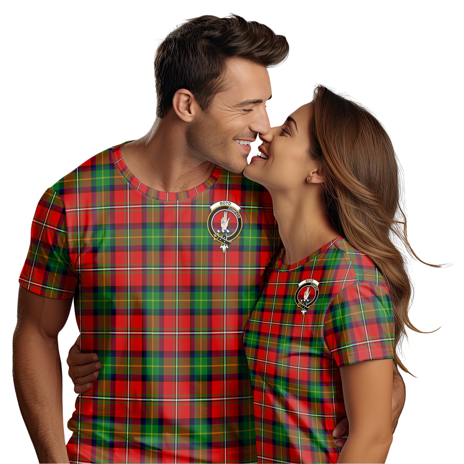 Boyd Modern Tartan T-Shirt with Family Crest - Tartanvibesclothing