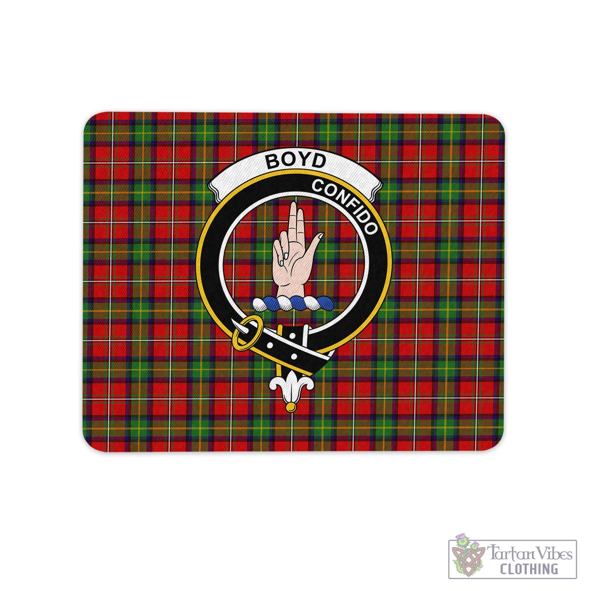 Tartan Vibes Clothing Boyd Modern Tartan Mouse Pad with Family Crest