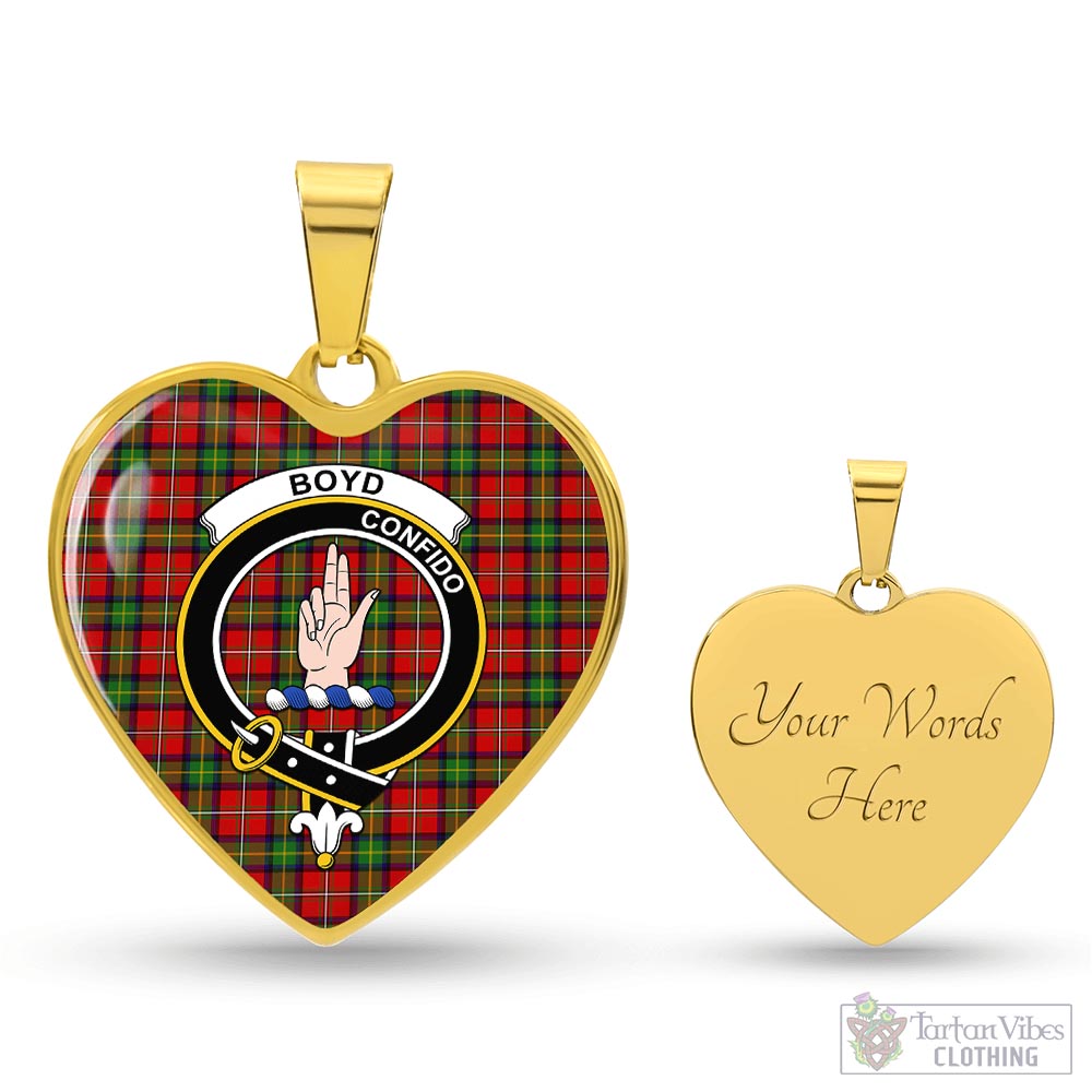 Tartan Vibes Clothing Boyd Modern Tartan Heart Necklace with Family Crest