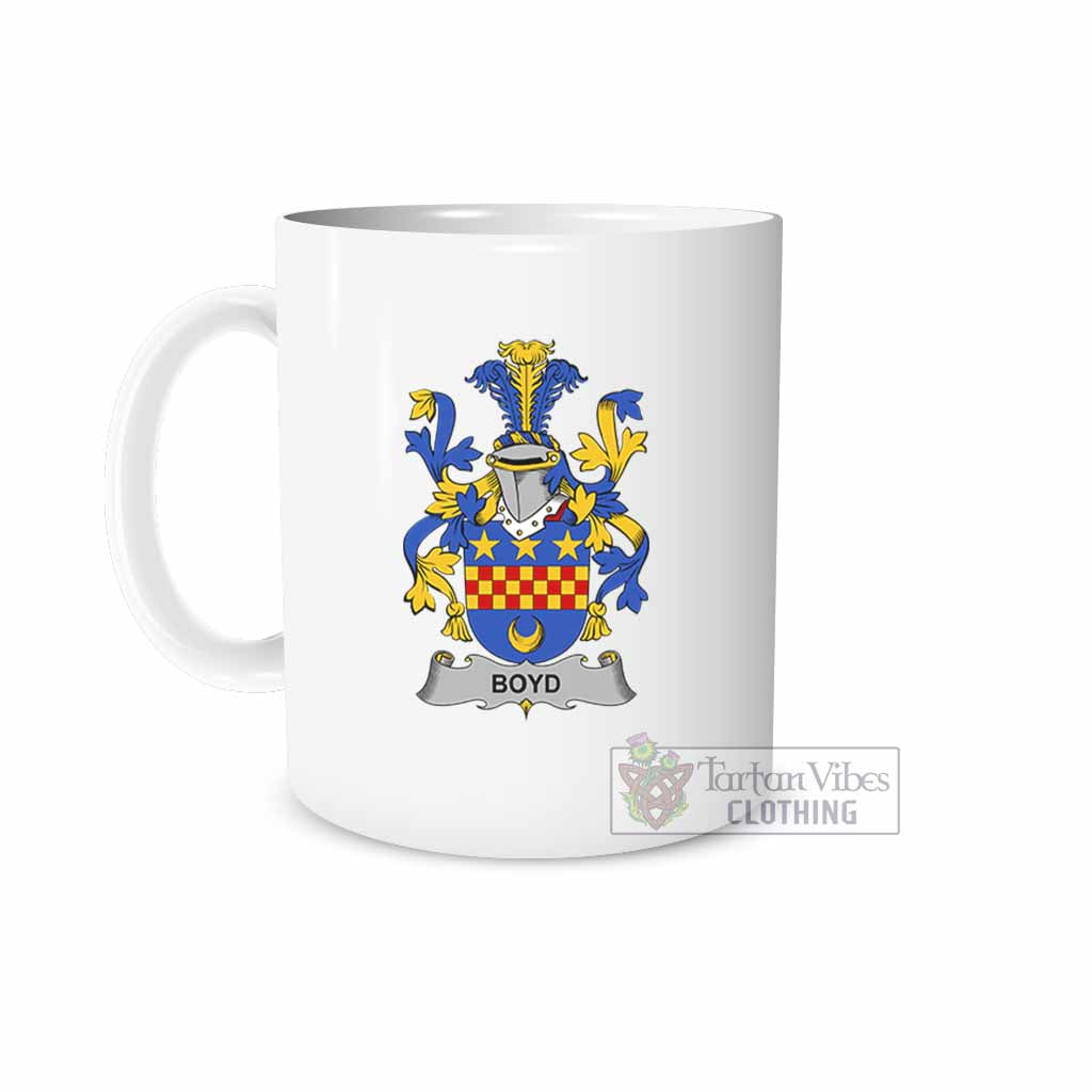 Tartan Vibes Clothing Boyd of Danson Irish Clan Coat of Arms Ceramic Mug
