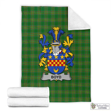 Boyd of Danson Irish Clan Tartan Blanket with Coat of Arms X-Large 59 x 79 inches 150 x 200 cm - Tartan Vibes Clothing