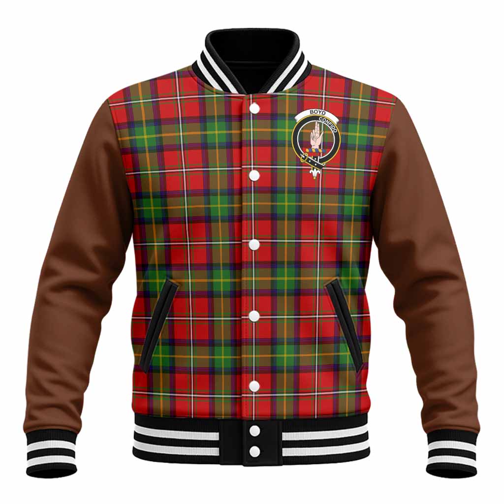 Boyd Tartan Accent Baseball Jacket with Family Crest