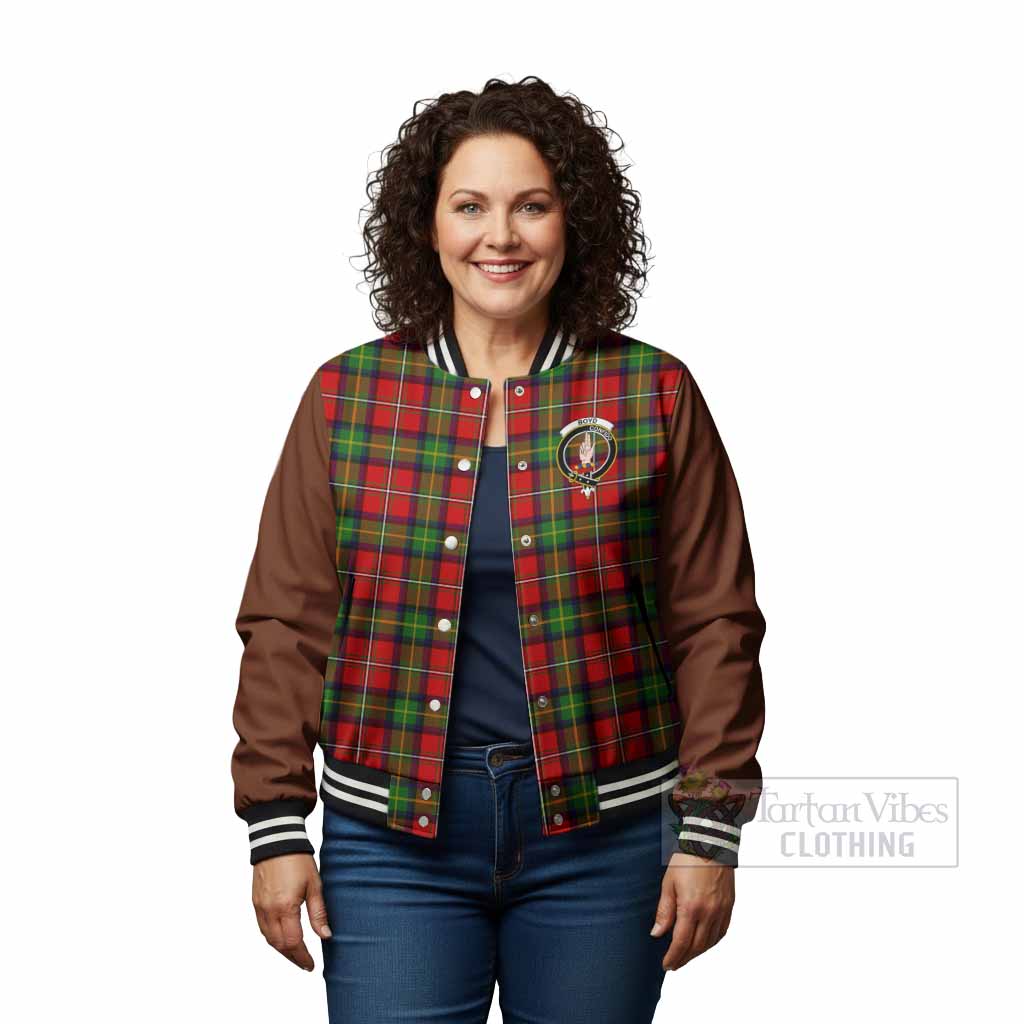 Boyd Tartan Accent Baseball Jacket with Family Crest