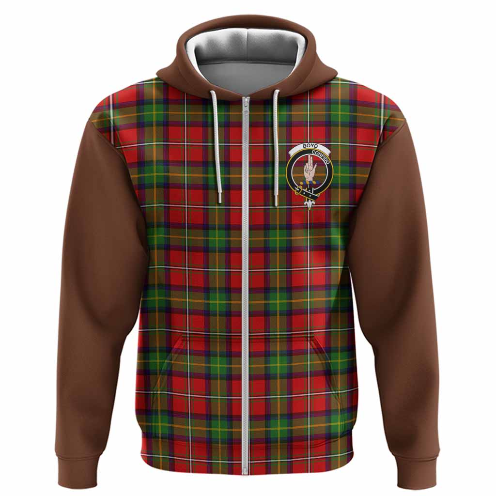 Boyd Tartan Accent Hoodie with Family Crest