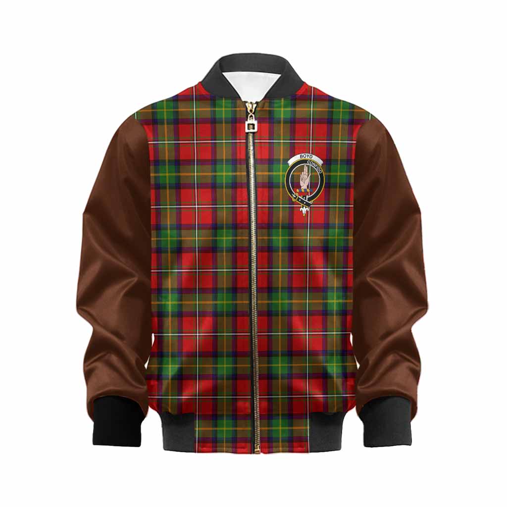 Boyd Tartan Accent Kid Bomber Jacket with Family Crest