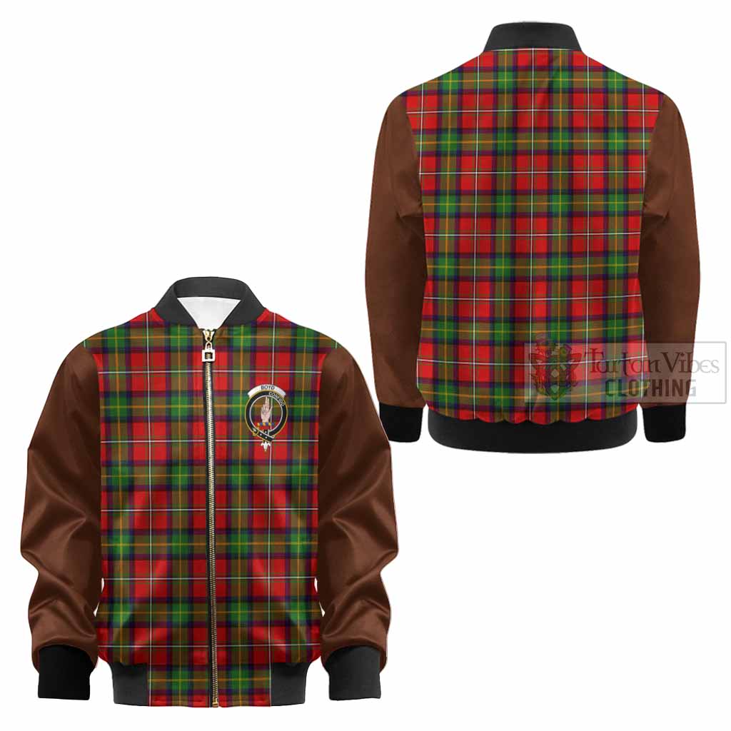 Boyd Tartan Accent Kid Bomber Jacket with Family Crest