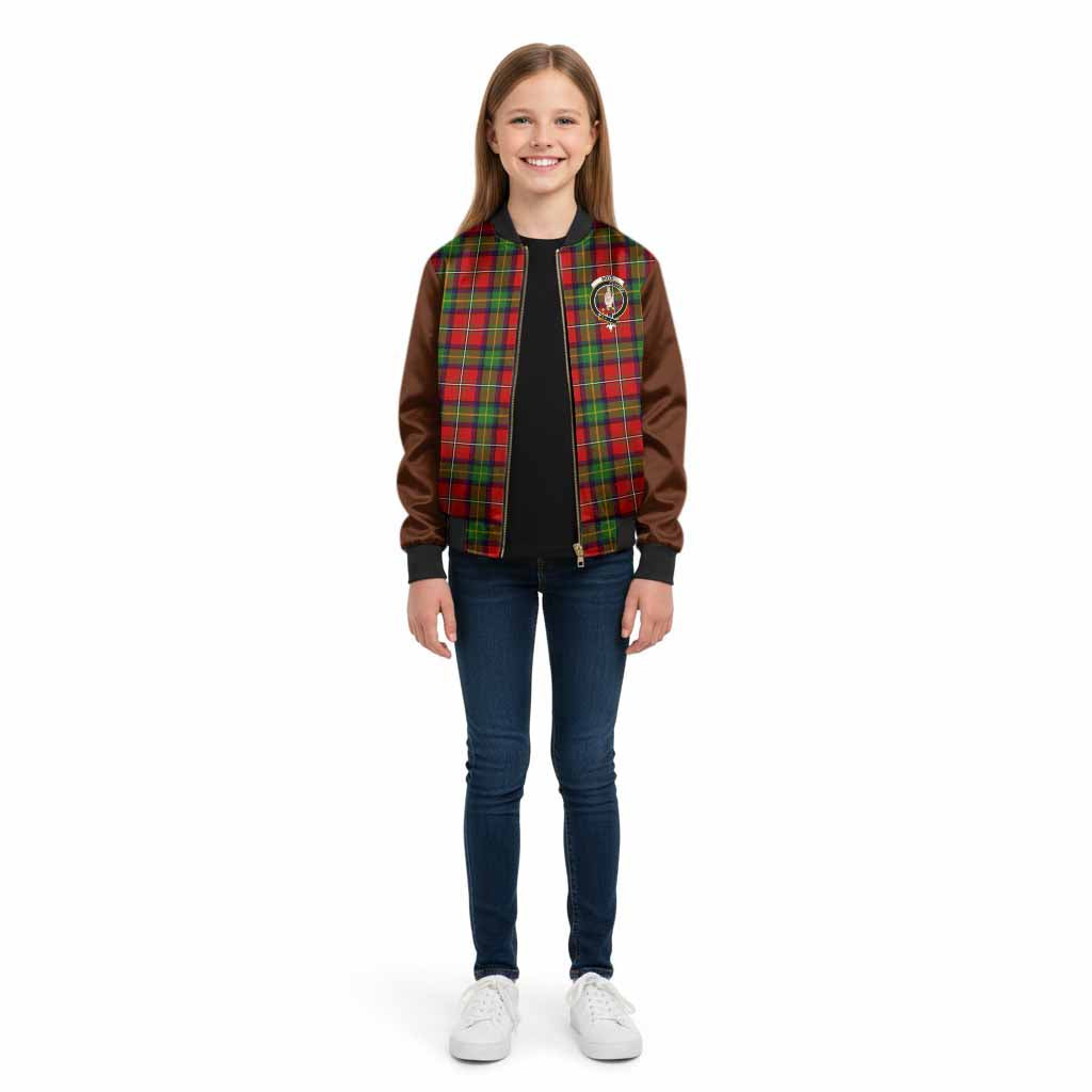 Boyd Tartan Accent Kid Bomber Jacket with Family Crest