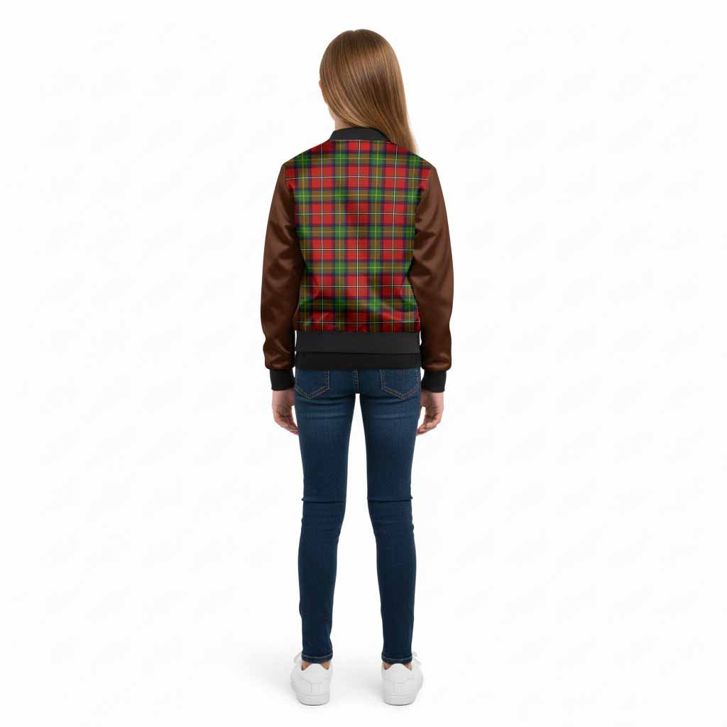 Boyd Tartan Accent Kid Bomber Jacket with Family Crest