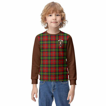 Boyd Tartan Accent Kid Knitted Sweatshirt with Family Crest