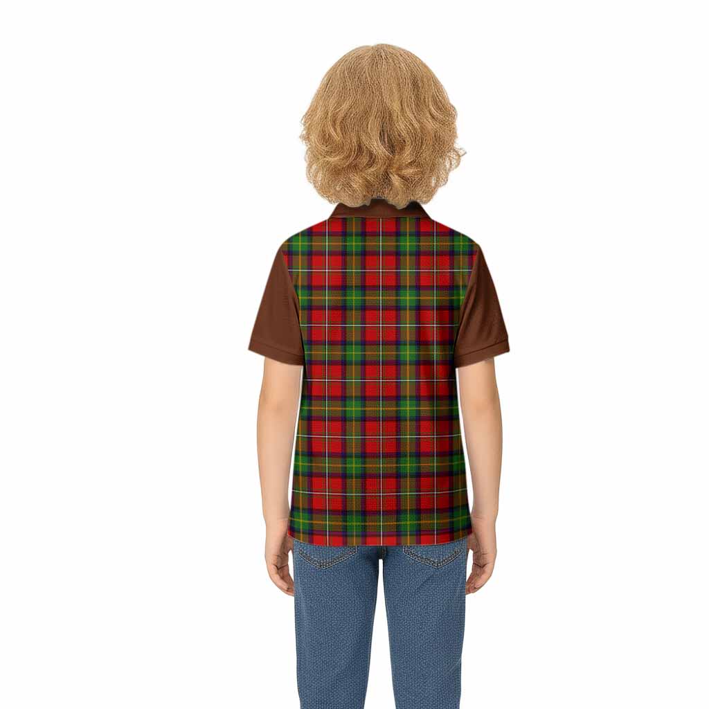 Boyd Tartan Accent Kid Polo Shirt with Family Crest