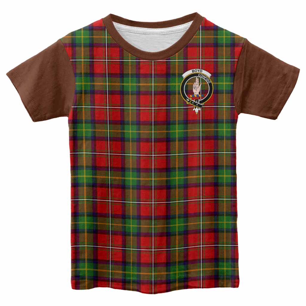 Boyd Tartan Accent Kid T-shirt with Family Crest