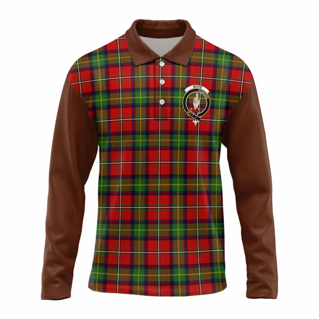 Boyd Tartan Accent Long Sleeve Polo Shirt with Family Crest