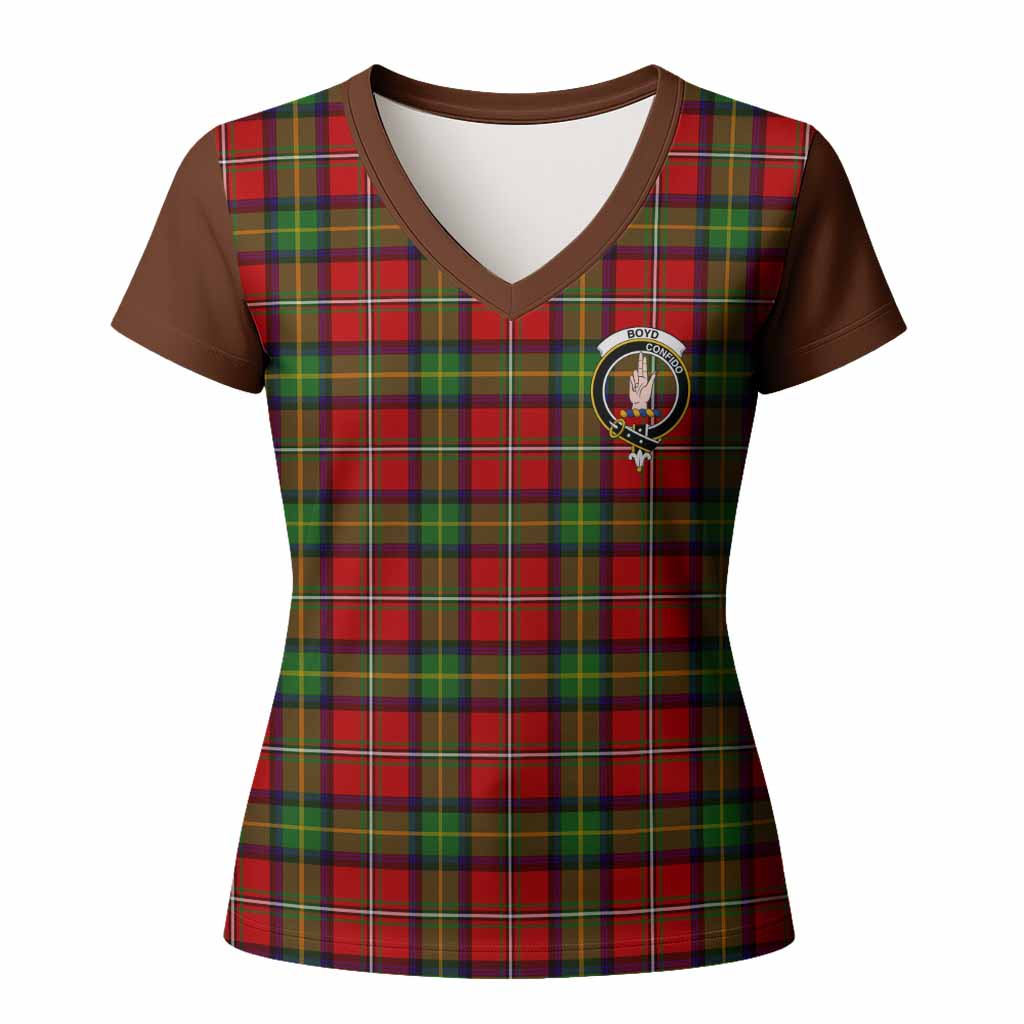 Boyd Tartan Accent Women T shirt with Family Crest