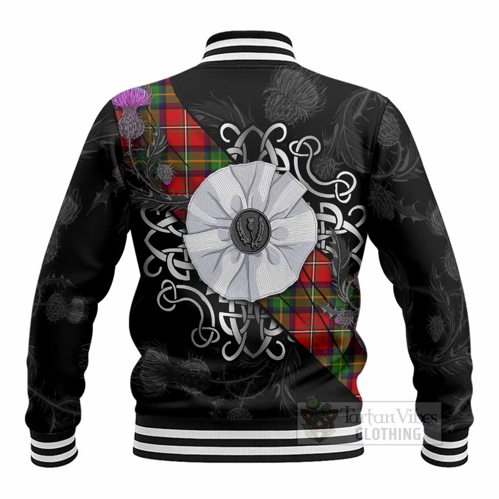 Boyd Tartan Baseball Jacket Jacobite White Rose - Tartan Vibes Clothing