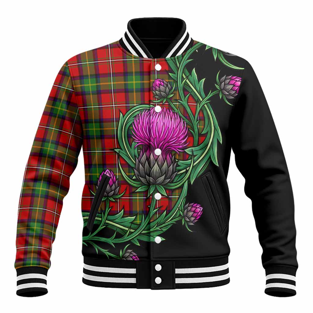 Boyd Tartan Baseball Jacket Resilient Scottish Thistle Unisex - Tartan Vibes Clothing