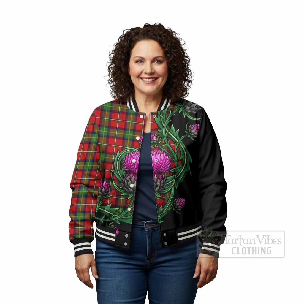 Boyd Tartan Baseball Jacket Resilient Scottish Thistle - Tartan Vibes Clothing