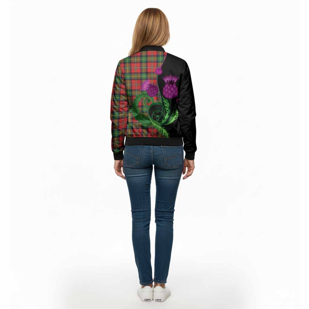 Boyd Tartan Bomber Jacket Traditional Scottish Thistle