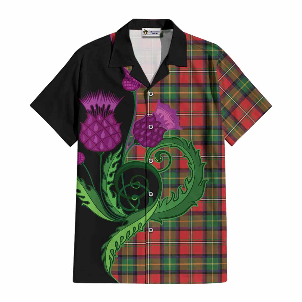 Boyd Tartan Cotton Hawaiian Shirt Traditional Scottish Thistle